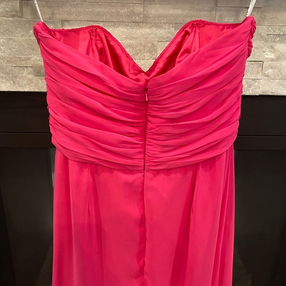 After Six Lux Chiffon hot pink bridesmaid dress - Picture 7 of 9
